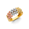 14K Yellow White Rose Gold Fancy Ball Ring