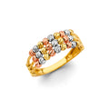 14K Yellow White Rose Gold Fancy Ball Ring