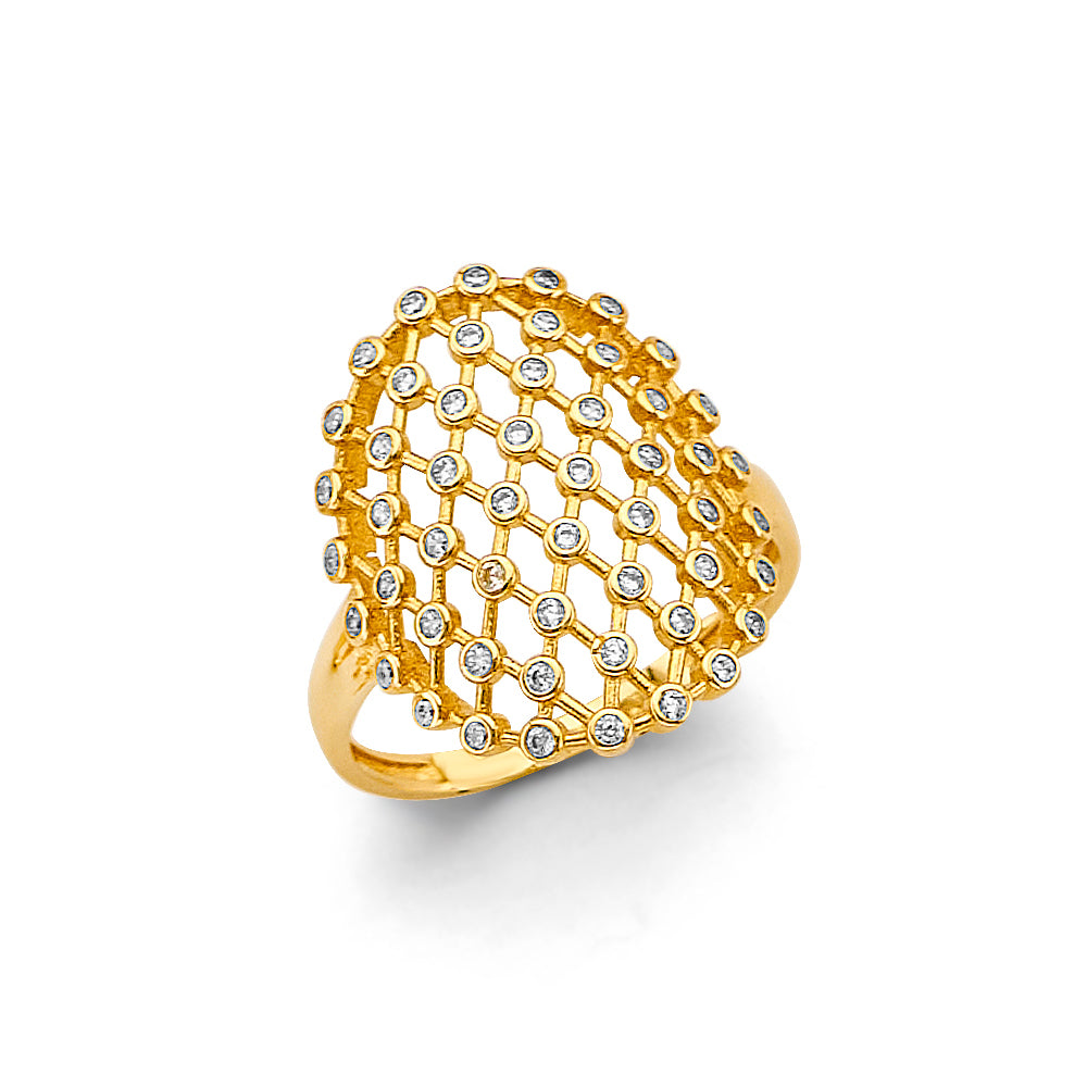 14K Yellow Gold Fancy CZ Ring