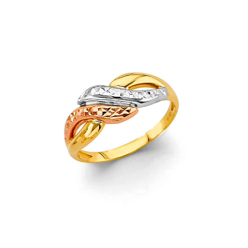 14K Yellow White Rose Gold Ladies Ring