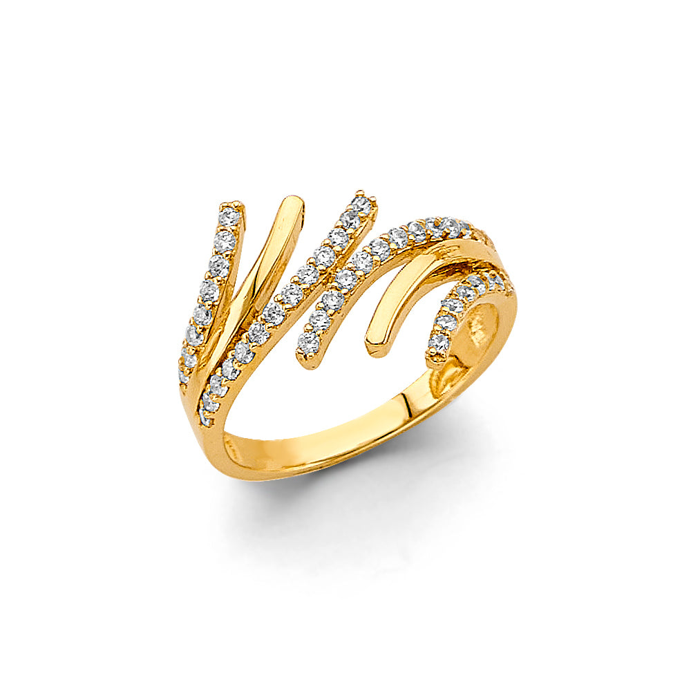 14K Yellow Gold CZ Fancy Ring