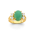 14K Yellow Gold CZ Jade Ring / Set