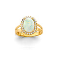 14K Yellow Gold CZ Opal Ring / Set