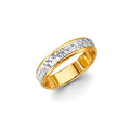 14K Two Tone Gold 5 mm Diamond Cut Wedding Bd Sz 10