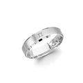 14K White Gold 5 mm CZ Sand Polish Wedding Bd Sz 10