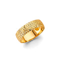 14K Yellow Gold 6 mm Diamond Cut Wedding Band Sz 10