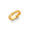 14K Yellow Gold 4 mm CZ Hammered Wedding Band Sz 7