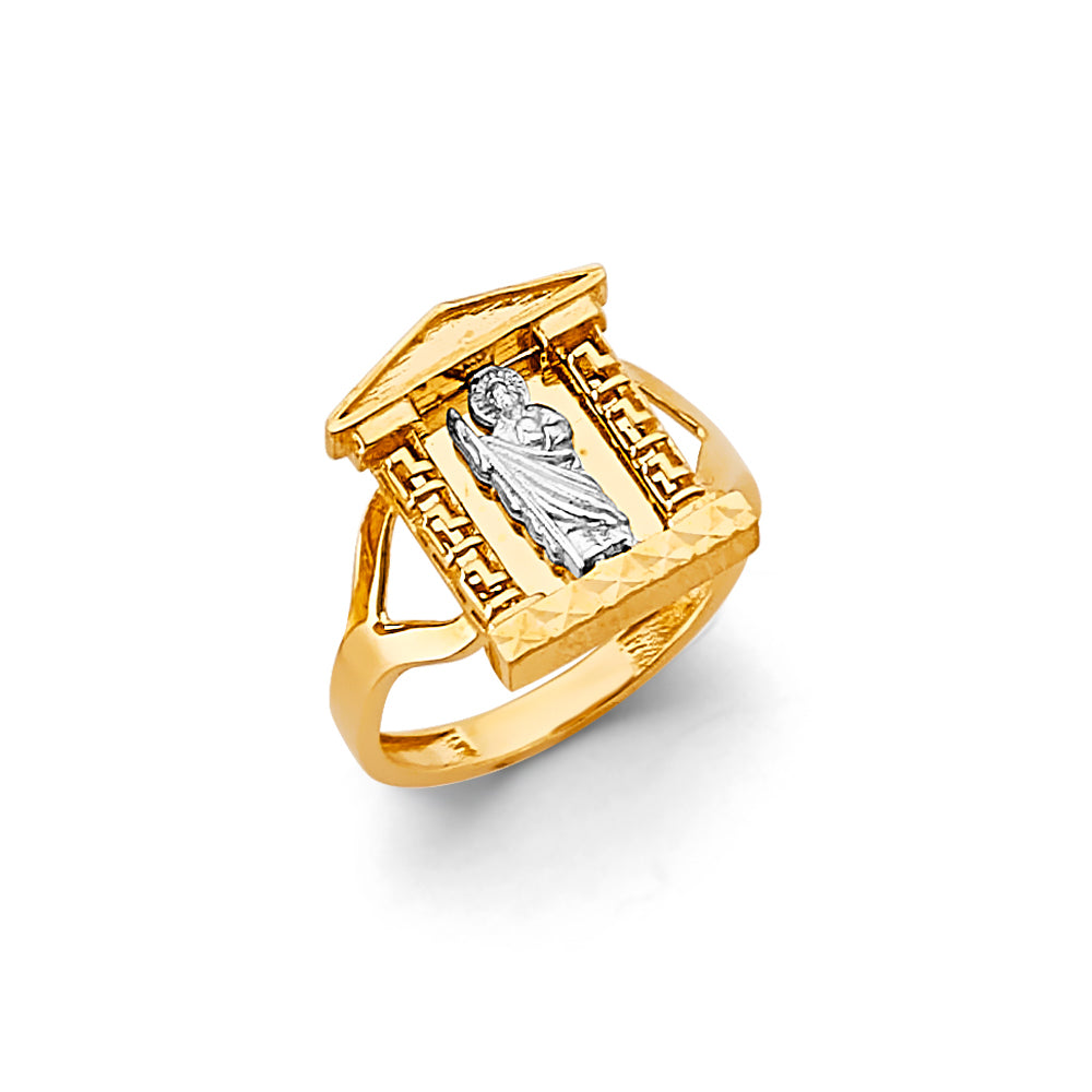14K Two Tone Gold St. Jude Ring