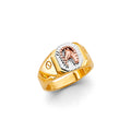 14K Yellow White Rose Gold Horseshoe Ring