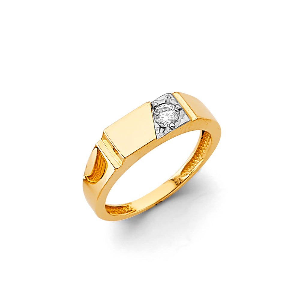 14K Two Tone Gold CZ Ring