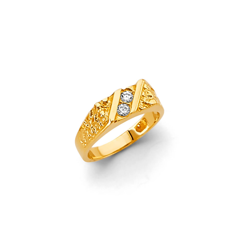 14K Two Tone Gold CZ Ring