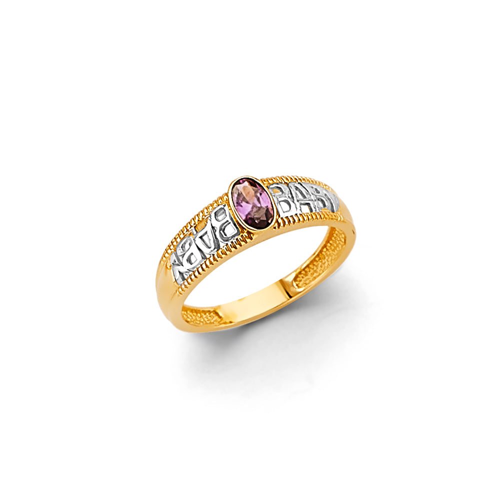14K Two Tone Gold CZ Ring