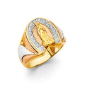 14K Yellow White Rose Gold Guadalupe Men'S CZ Ring