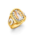 14K Yellow White Rose Gold Guadalupe Men'S CZ Ring