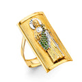 14K Two Tone Gold St. Jude Men'S CZ Ring