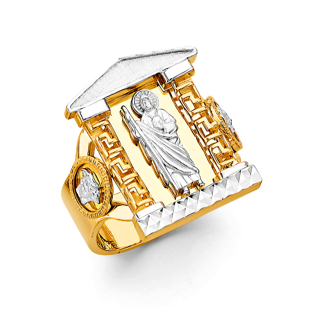 14K Two Tone Gold St. Jude Men'S Ring
