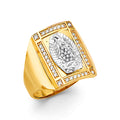 14K Two Tone Gold Guadalupe Men'S CZ Ring