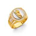 14K Two Tone Gold St. Jude Men'S CZ Ring
