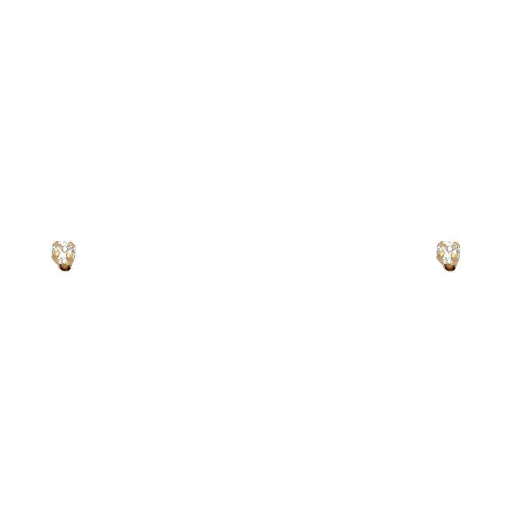 14K Yellow Gold 2 mm Round Stamp Screw Stud (ST123)