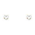 14K Yellow Gold 6 mm Heart Studs Screw Stud (ST136)
