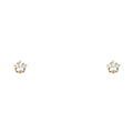 14K Yellow Gold 4 mm Star Studs Screw Stud (ST138)