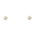 14K Yellow Gold 5 mm Star Studs Screw Stud (ST139)