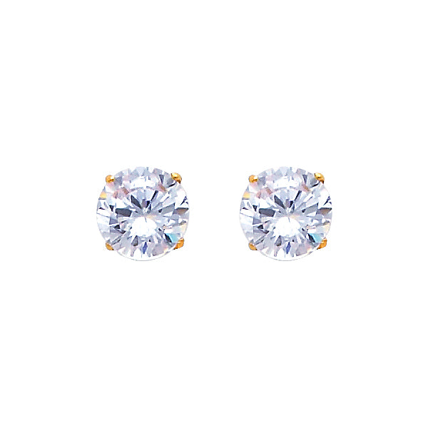 14K Yellow Gold 6 mm Round Bsk Screw Stud (ST143)