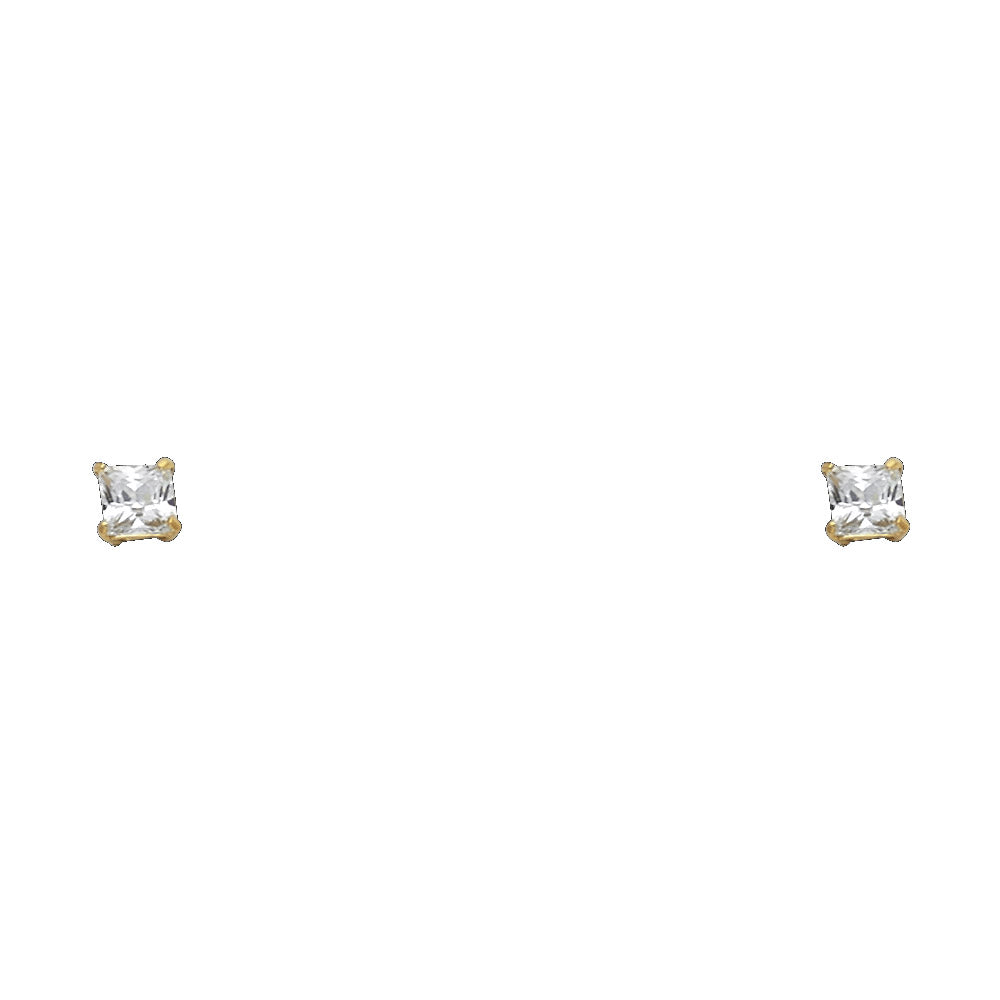 14K Yellow Gold 3 mm Square Bsk Screw Stud (ST144)