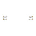 14K Yellow Gold 4 mm Square Bsk Screw Stud (ST145)
