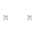 14K Yellow Gold 5 mm Square Bsk Screw Stud (ST146)