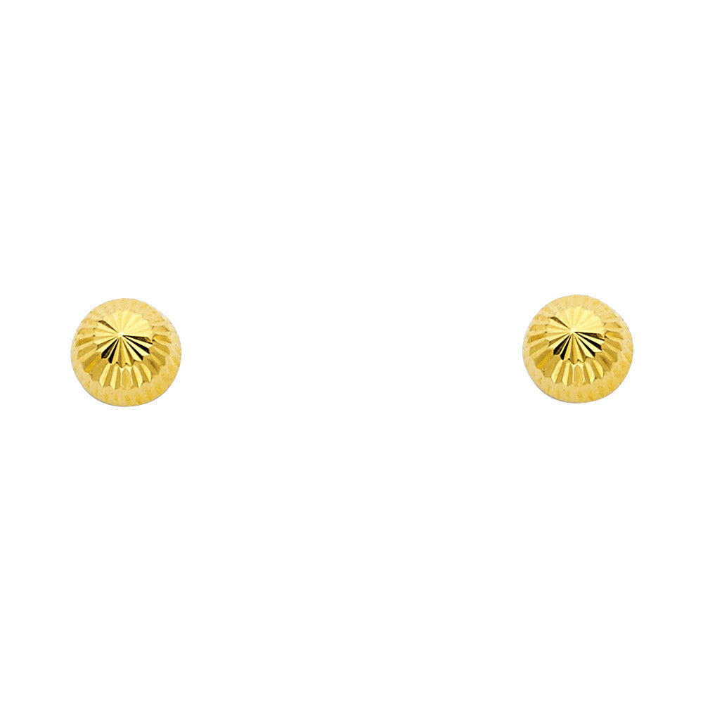 14K Yellow Gold Screw Fluted H-Ball (3 mm - 7.5 mm)