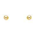 14K Yellow Gold Screw Ball Earrings (2 mm - 6 mm)