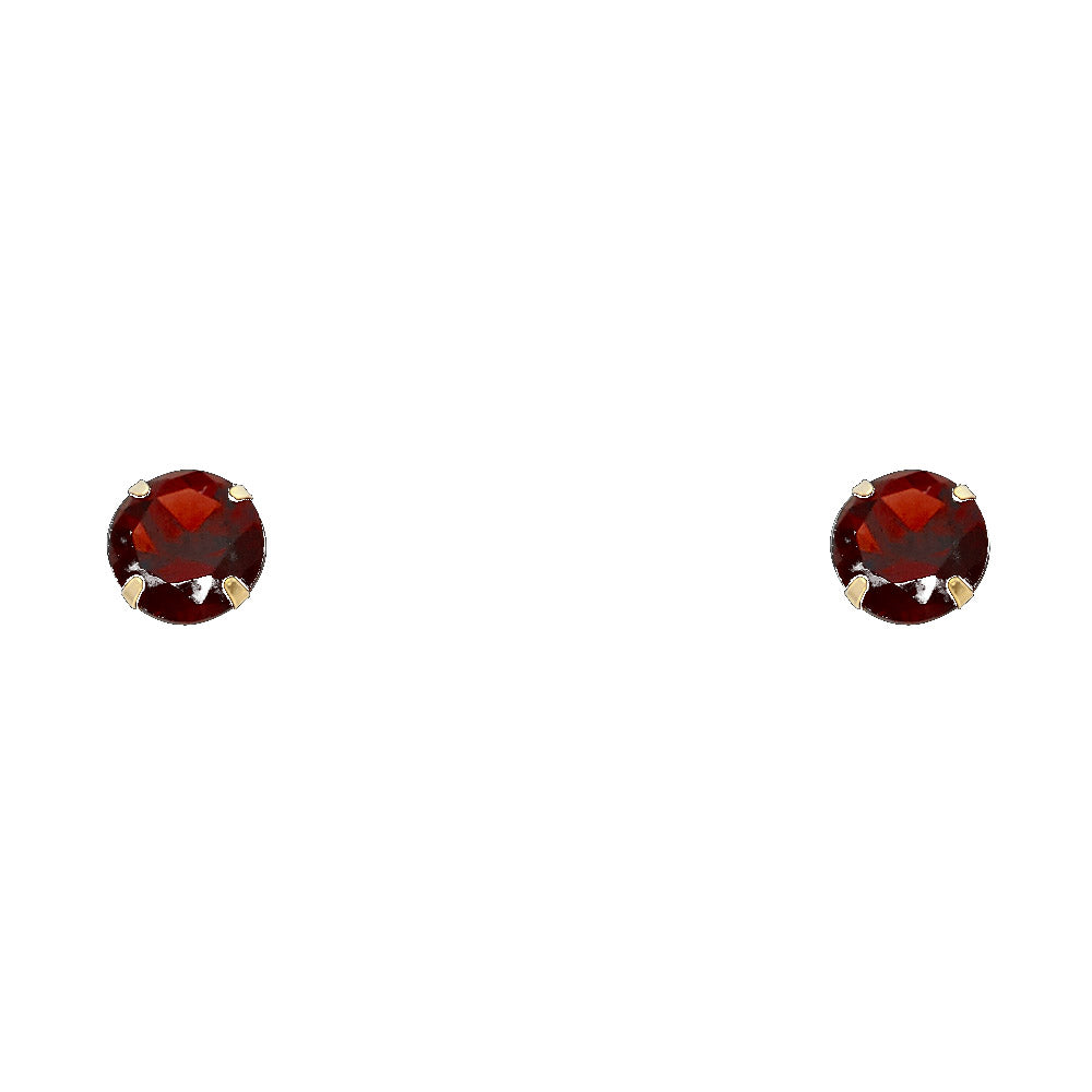 14K 6 mm Round CZ Stamped Screw Studs (Jan - Dec)