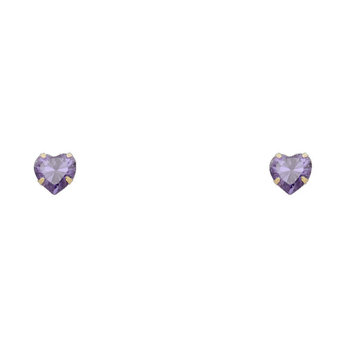 14K 5 mm Heart CZ Stamped Screw Stud (Jan - Dec)