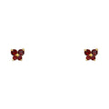 14K Yellow Gold Butterfly CZ Screw Stud Earrings (Jan - Dec)