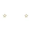 14K Yellow Gold Flower CZ Stud (ST222)