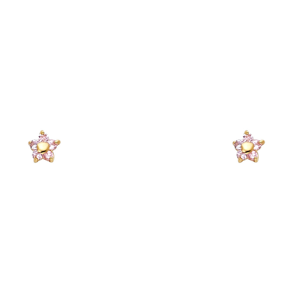 14K Yellow Gold Stud Earrings (ST223)