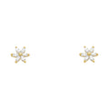 14K Yellow Gold Flower CZ Stud (ST231)