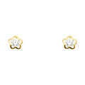 14K Yellow Gold Flower With Round CZ (ST235)