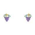 14K Yellow Gold Grape Purple CZ Stud (ST241)