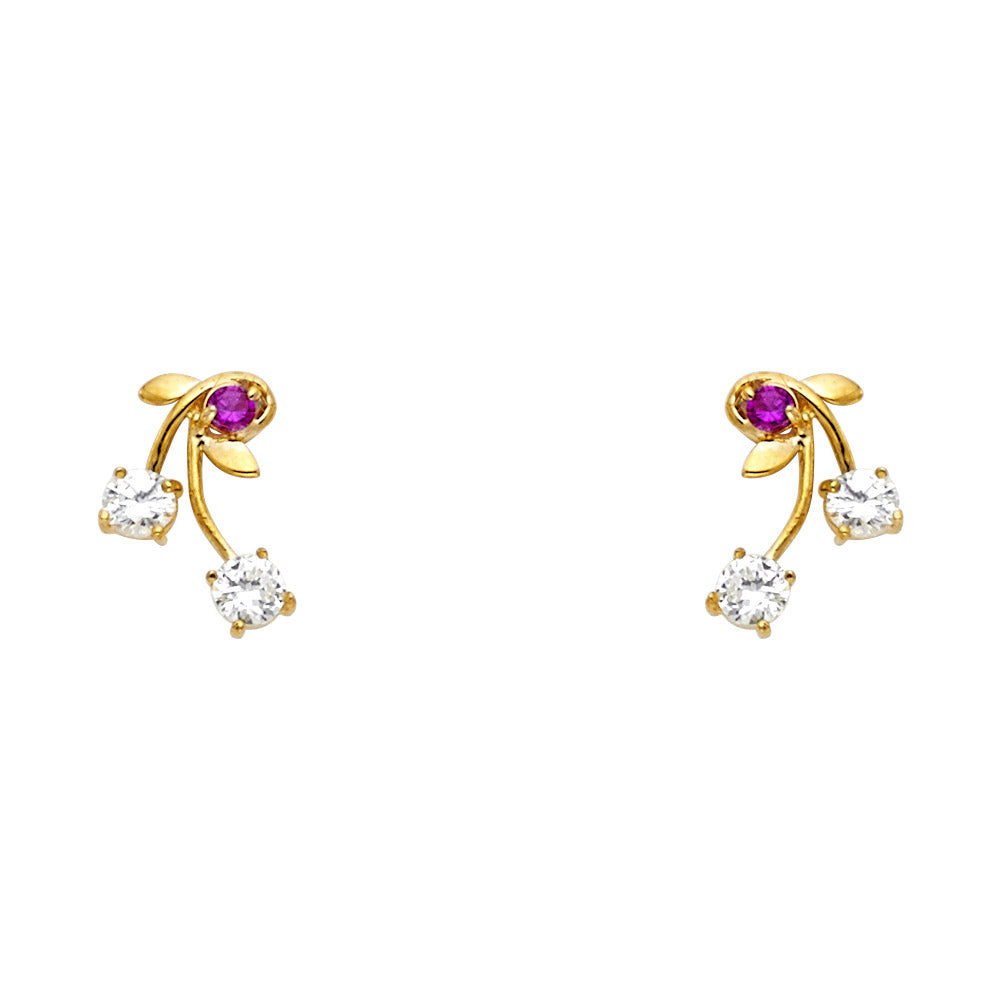 14K Yellow Gold Stud Earrings (ST246)