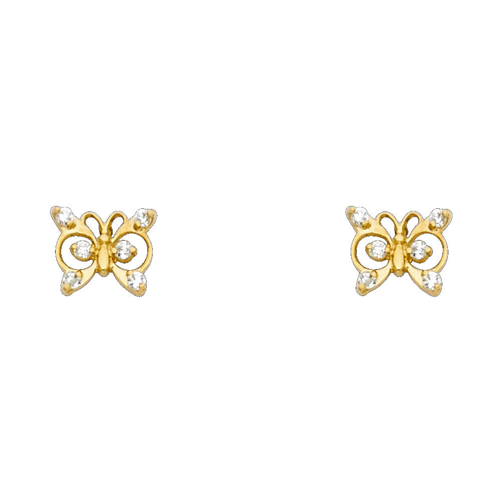 14K Yellow Gold Stud Earrings (ST252)