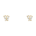 14K Yellow Gold Butterfly CZ Stud (ST263)