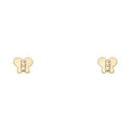 14K Yellow Gold Butterfly CZ Stud (ST265)