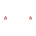 14K Yellow Gold 4 mm Pink Star CZ Stamp Stud (ST305)