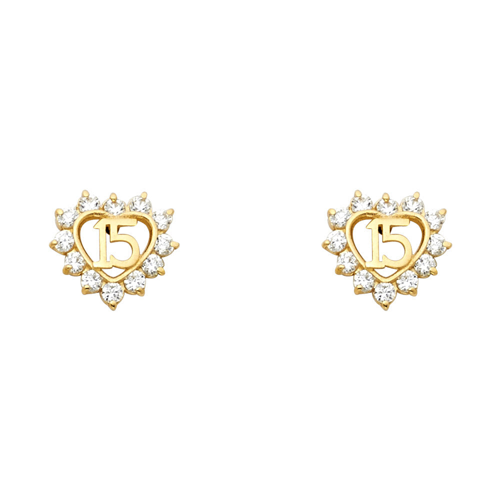 14K Yellow Gold Stud Earrings (ST309)