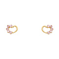 14K Yellow Gold Heart CZ Stud (ST316)