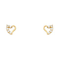 14K Yellow Gold Heart CZ Stud (ST320)