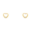 14K Yellow Gold Heart White CZ Stud (ST321)