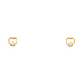 14K Yellow Gold Heart CZ Stud (ST325)
